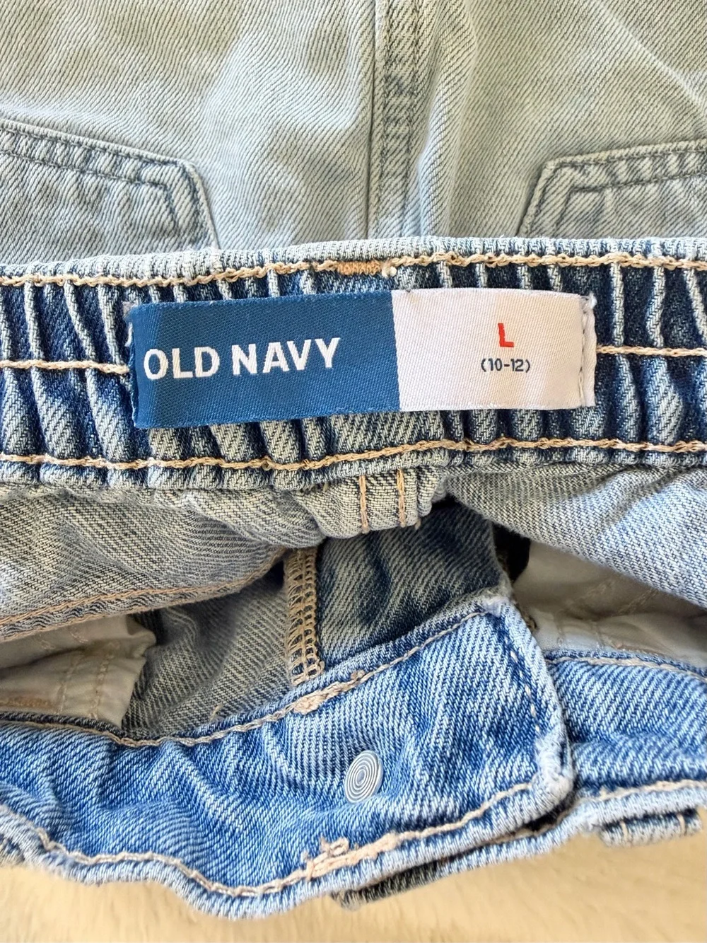 Old Navy Girls High-Waisted Jean Skirt Light Wash Size Large 10-12